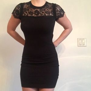 Ted Baker London - Black Lace Overlay Dress